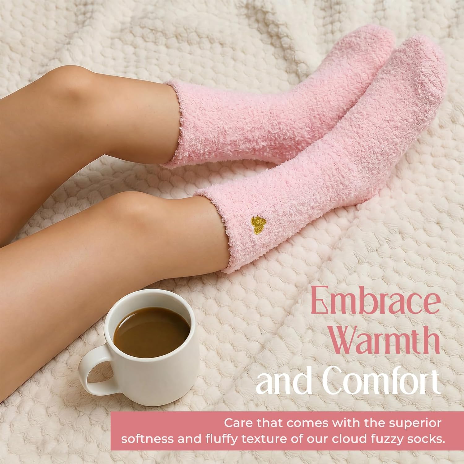 American Trends Coral Fleece Cloud Fuzzy Socks Ultra-Soft Warm Sleep Socks Cozy Unisex Self-Care Gifts Boo Basket Stuffers