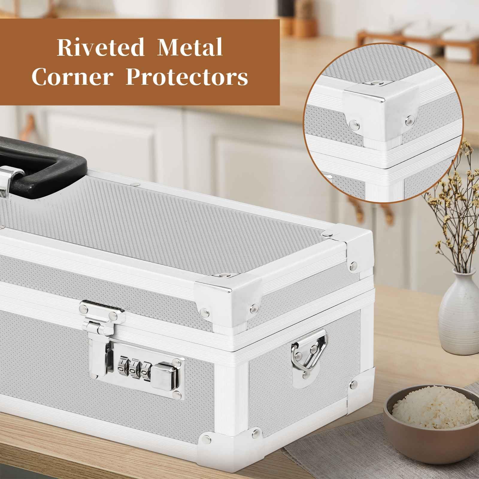 jojomis Knife Case for Chef, Lockable Knife Box with Handle and Foam Inserts, Multi-Purpose Kitchen Knife Storage Box, Knife Protector Cultery Carrier for Knife Tools Collections