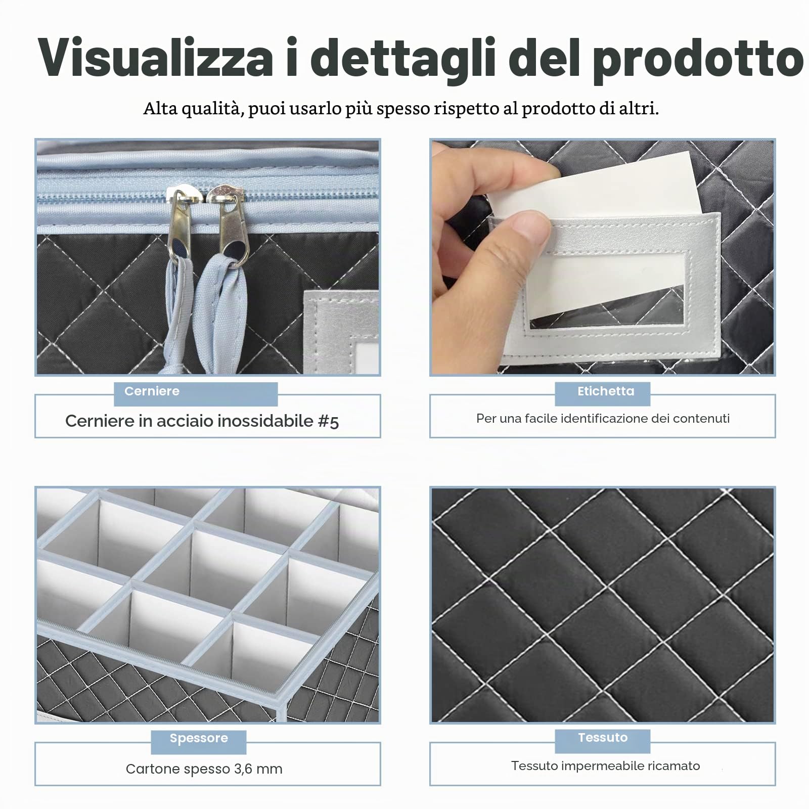Vino Portabicchieri Scatole Trasloco, Contenitori per Bicchieri da Vino con Partizione per 24 Bicchieri di Cristallo, Confezione da 2 Scatola Pieghevole con Finestra per Etichett(Grigio)