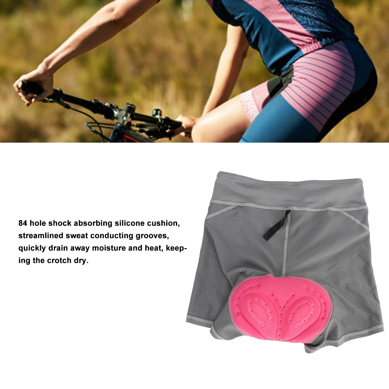 Fietsondergoed voor Dames 3D-siliconen Pad Schokbestendige Fietsbroek Slips voor Buitenrijden (S