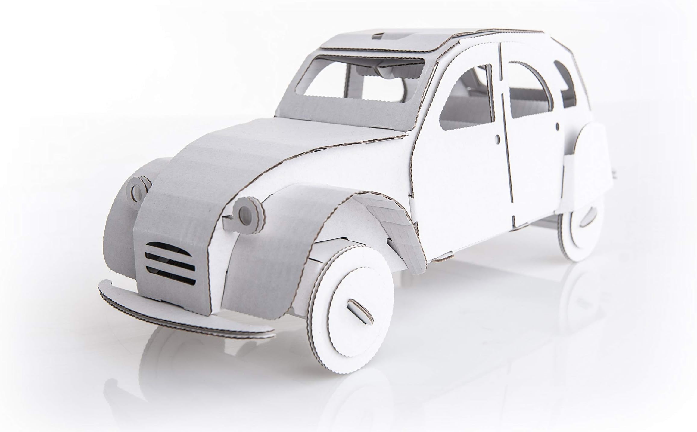 Tin Snail Creative DIY Cardboard Car Model, White