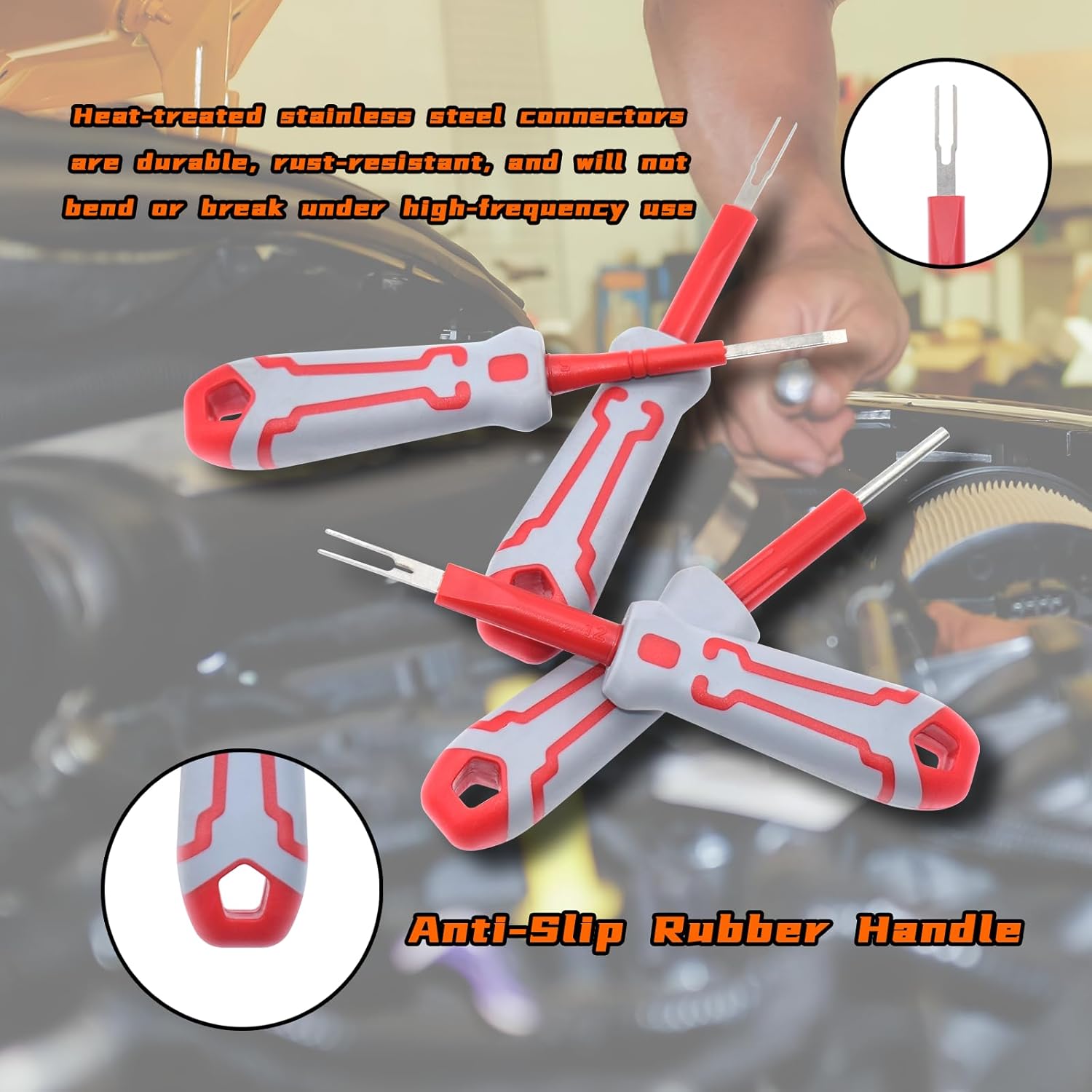 30 Pcs Universal Terminal Removal Tool Kit, for Replaces The Universal Vehicle Wire Harness Pin Connector Release Tool Set, with Stainless Steel Connectors and Non-Slip Handles