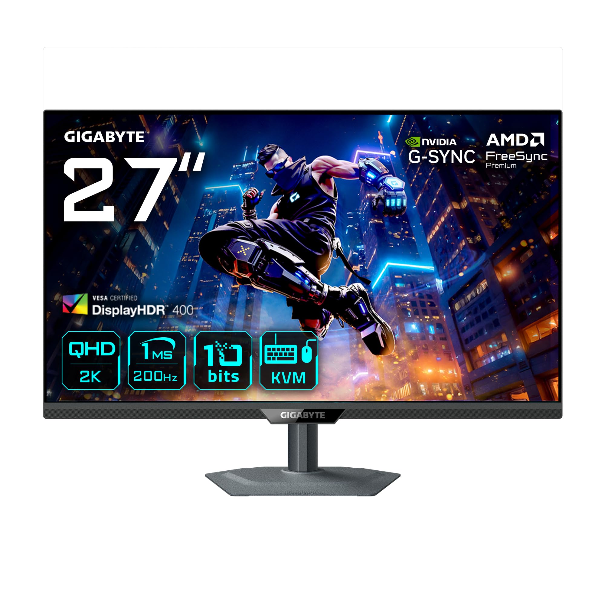 Gigabyte Technology Gigabyte M27q2 Qd Monitor Gaming 27” Qhd - 2560 X 1440, 200Hz, 1Ms, 350 Cd/M², Freesync Premium, Display Hdr400, Hdmi 2.0, Displayport 1.4