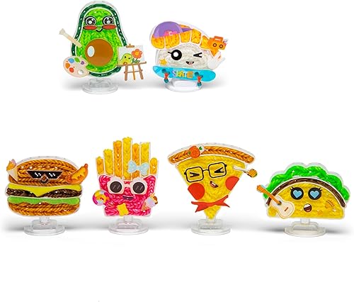 Miniatura 10 de Rainbow Loom Loomies Food Figurines Paquete de 2 unidades 4 personajes y 2 kits de personajes - Kits de bandas de goma para bricolaje, crea 6