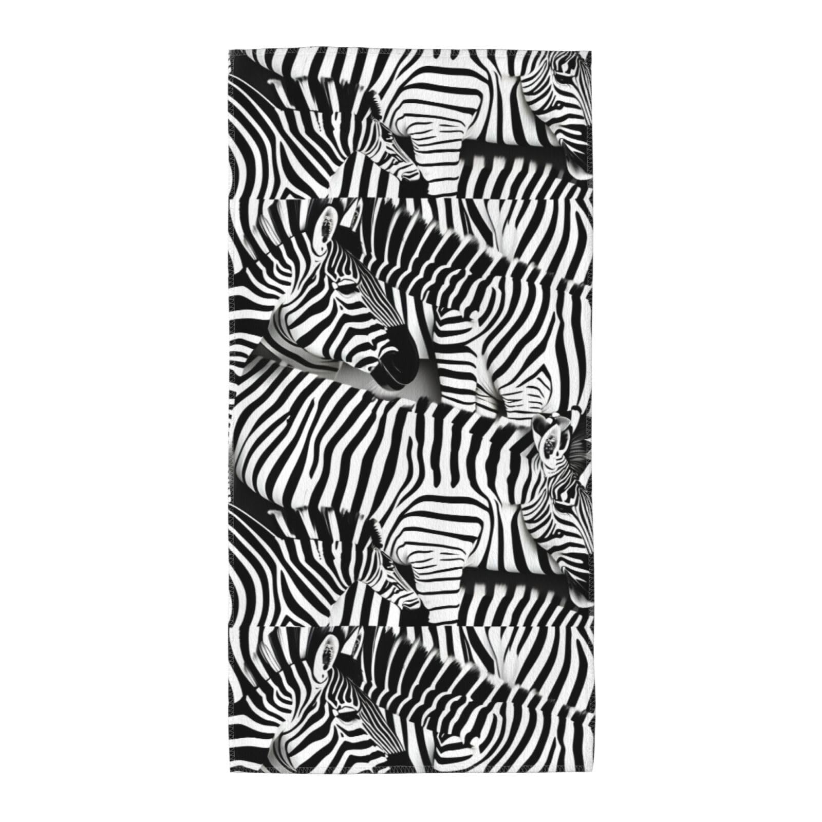Oazcvbnn Unisex Black Zebra Print Extra Long Beach Towel Soft Comfortable Quick-Dry Gym Hiking Picnics Swimming