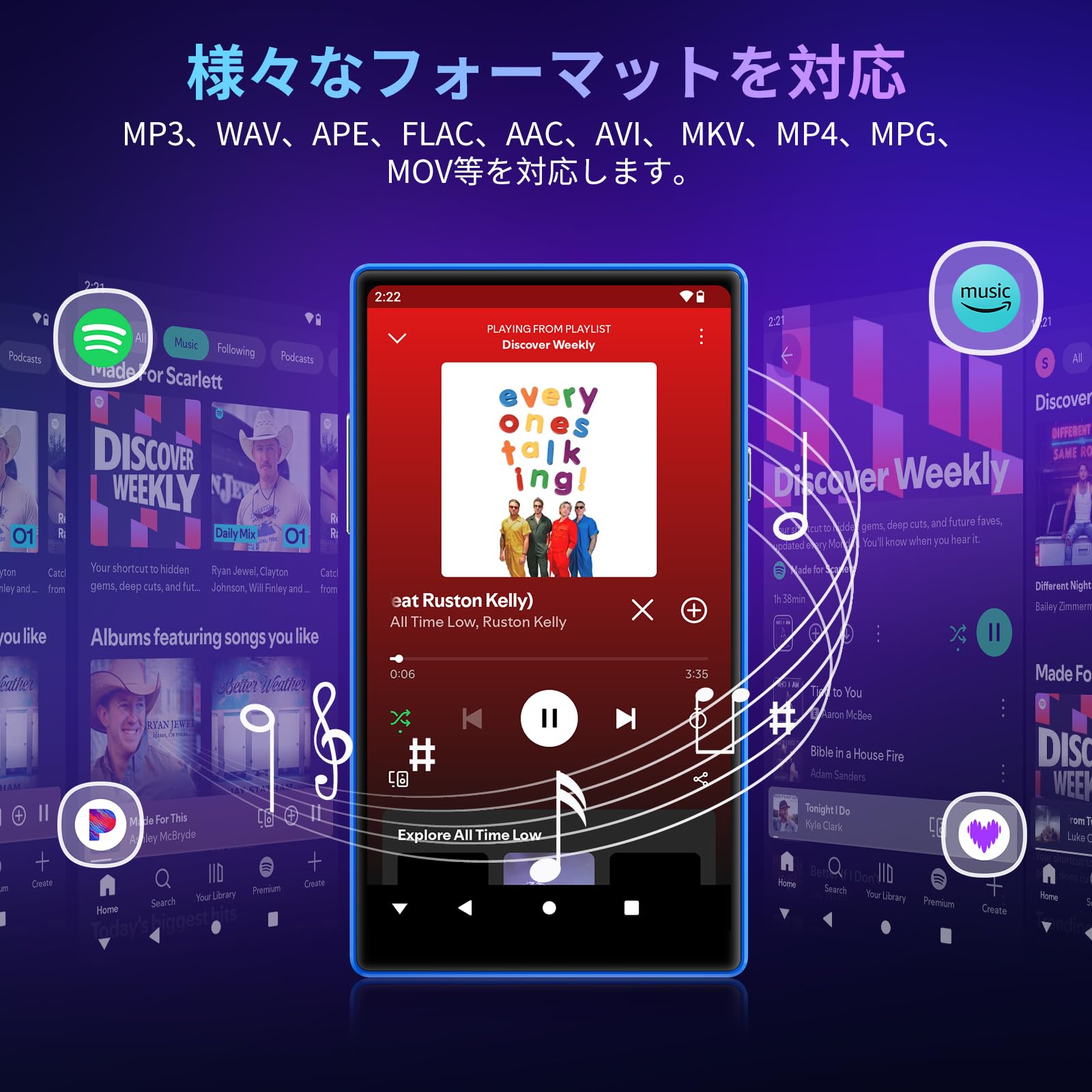 Amazon.co.jp: MECHEN 5インチ MP3プレーヤー 128GBTFカード付き