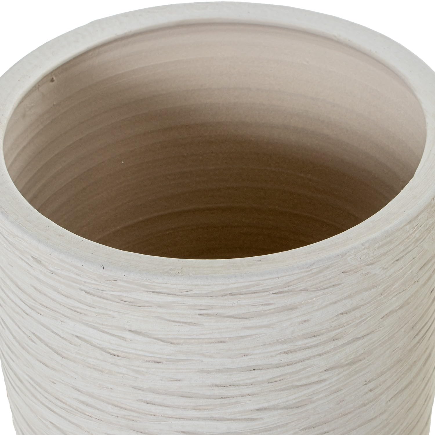 DRW Paraguero Ceramica Redondo Beige Ø25x50cm