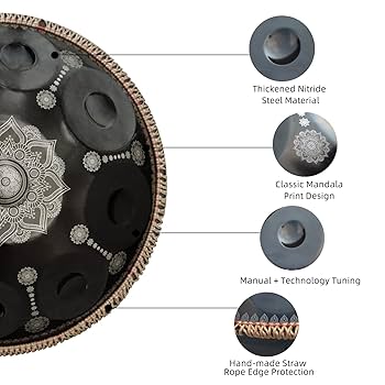 ハンドパン　10音　432Hz Amazon.co.jp: ハンドパンドラム スチールハンドパン、9/10/12音