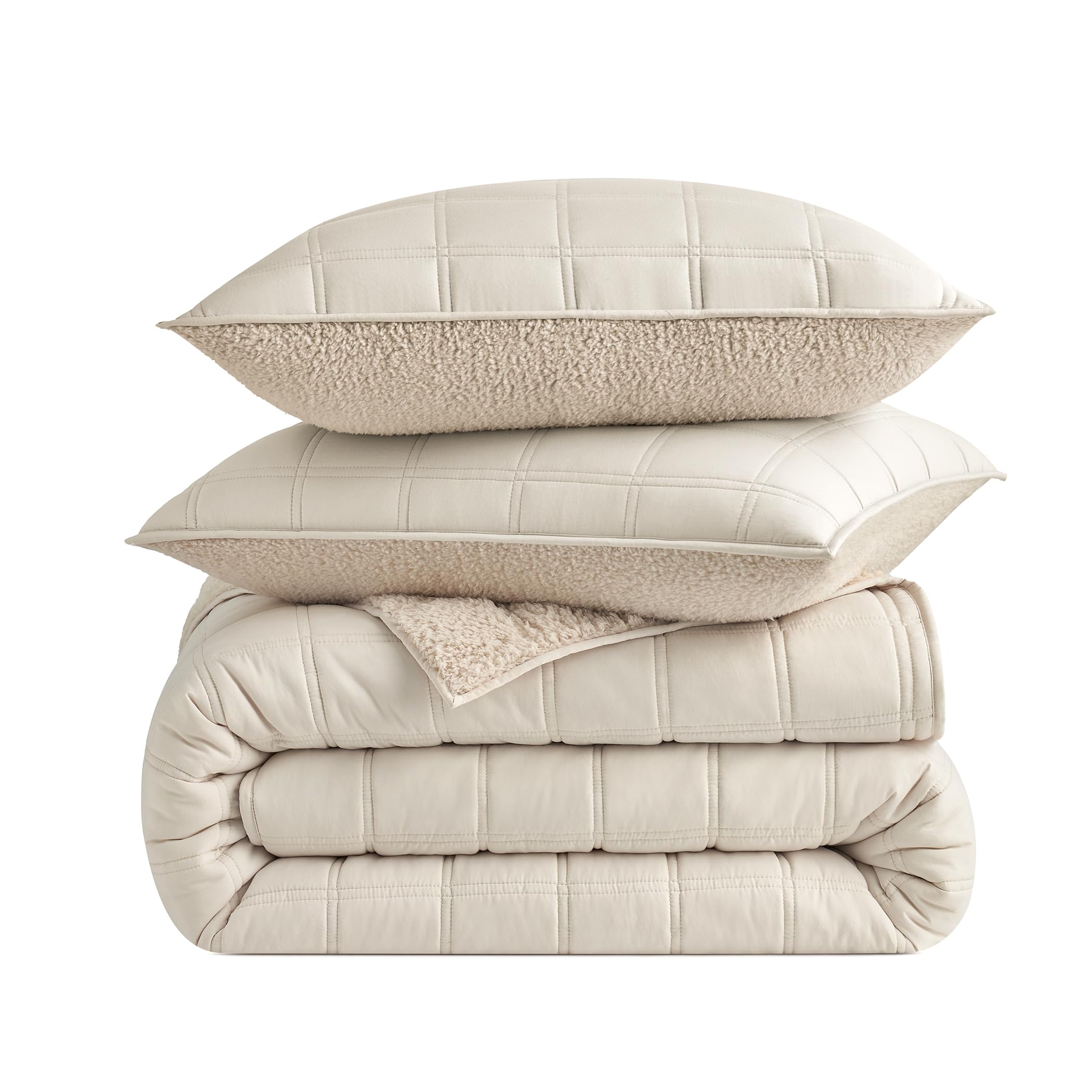 I日だけセール！UGG ベージュ ツイン　XL毛布、枕カバー Amazon.com: UGG Gizelle Twin/Twin XL Quilt Set with 1 Pillow Sham
