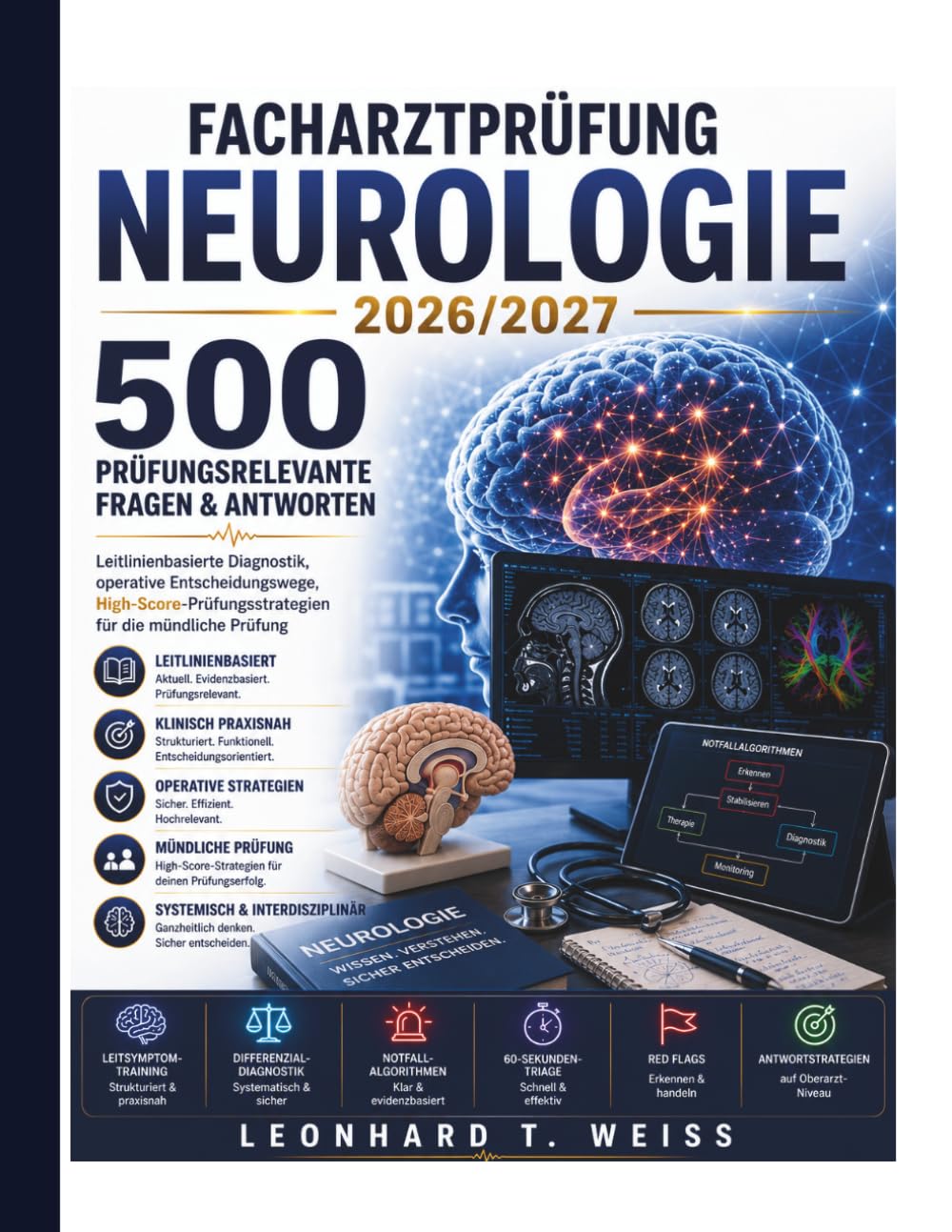 facharztprüfung Neurologie 2026/2027: 500 prüfungsrelevante Fragen & Antworten, 50 klinische Fallbeispiele, Leitsymptom-Training, ... und Antwortstrategien auf Oberarzt-Niveau