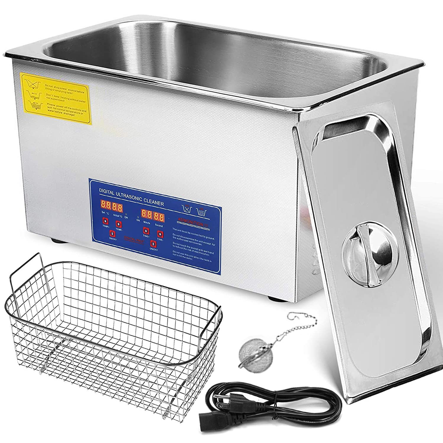 22L Ultraschallreinigungsgerät Ultraschallgerät Reinigungsgeräte Ultraschallreiniger Reinigung Ultrasonic Cleaner mit Heizung Digital Timer für Brillen Schmuck Zahnprothesen Münzen