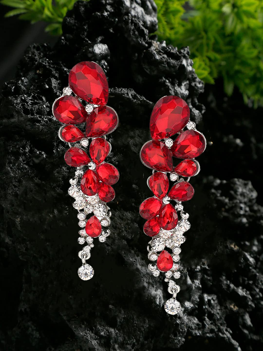 Gold-Plated Silver Crystal Earrings Jewelry