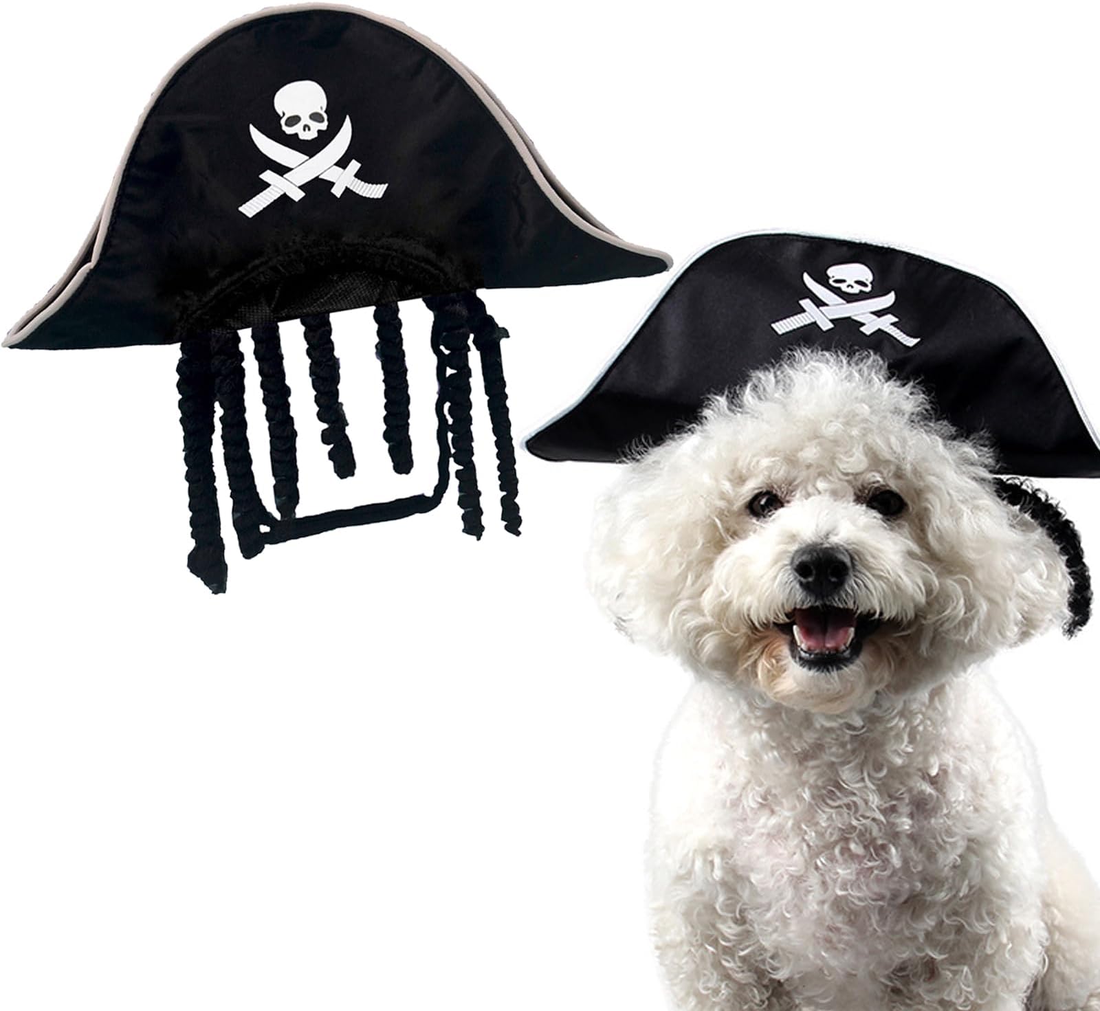 Pets on Safari Pet Dog Hat, Adjustable Pirate Captain Cap for Cat, Halloween Party Cosplay Costume Headdress for Puppy, Festival Clothes Accessories