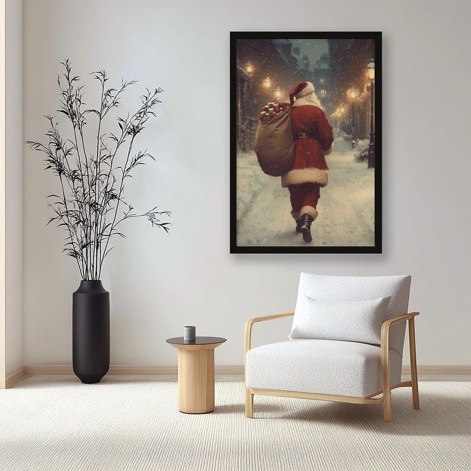 Leinwandposter "Santa Claus Is Coming To Town", Vintage-Weihnachts-Kunst, Wandkunst, Dekor, Bild, Gemälde für Wohnzimmer, Schlafzimmer, Dekoration, 50,8 x 76,2 cm (L x B)