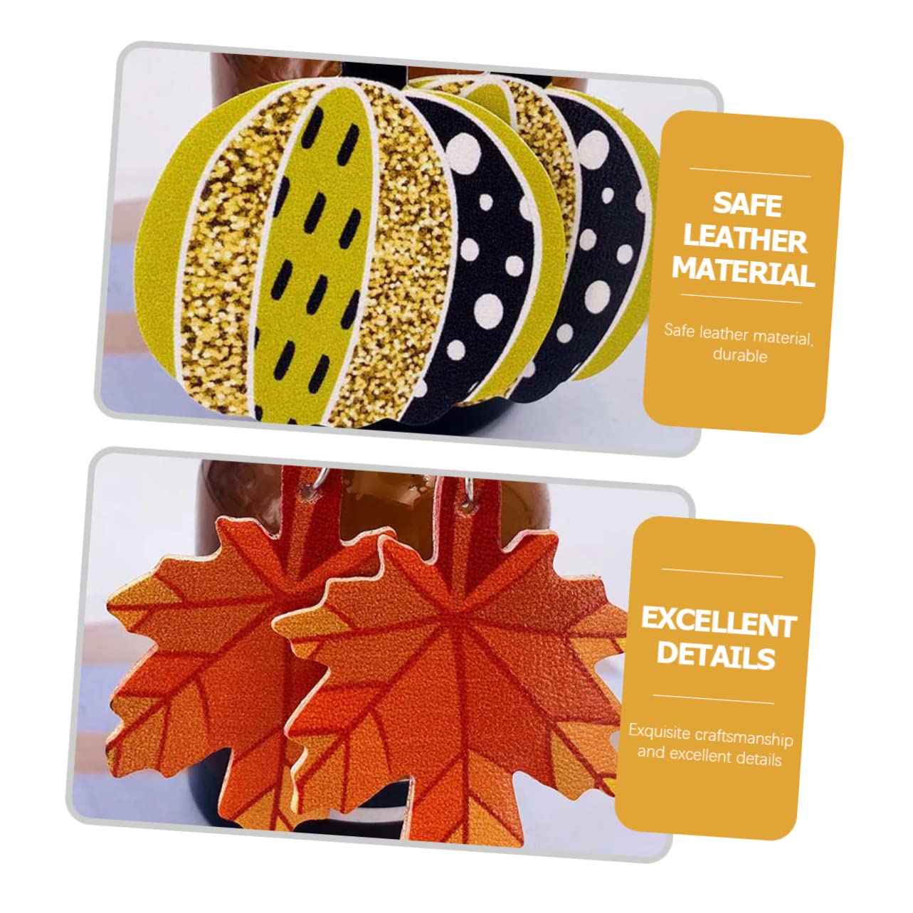 GALPADA 24 Pares Para Girasol Día De Acción De Gracias Pendientes De Bellota De Navidad Arce Piel Sintética Para Hombre Joyería Para Mujer Hoja Colgante De Pavo Festival De Lágrima