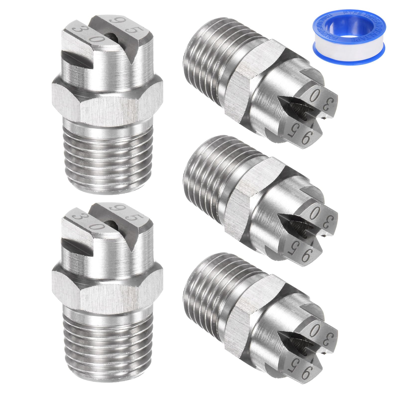 Embout de pulvérisation plat 95 degrés 1/4BSPT mâle M METERXITY en acier inoxydable x5