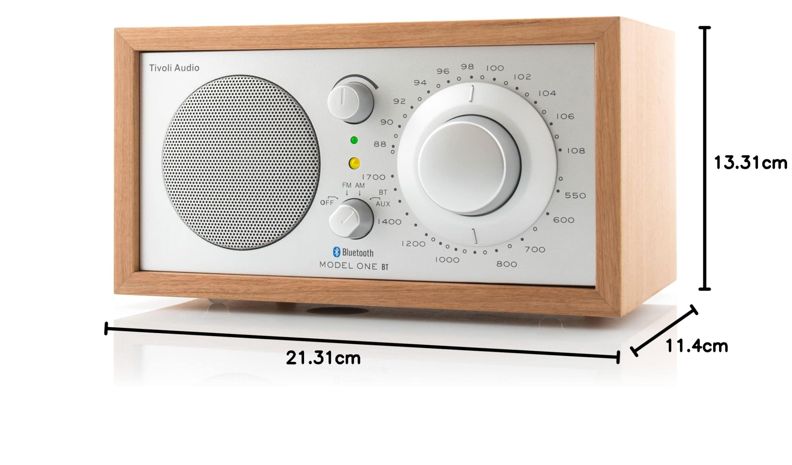 Tivoli Audio Model One BT - Radio de Mesa con Bluetooth FM/Am (Cereza/Plata)