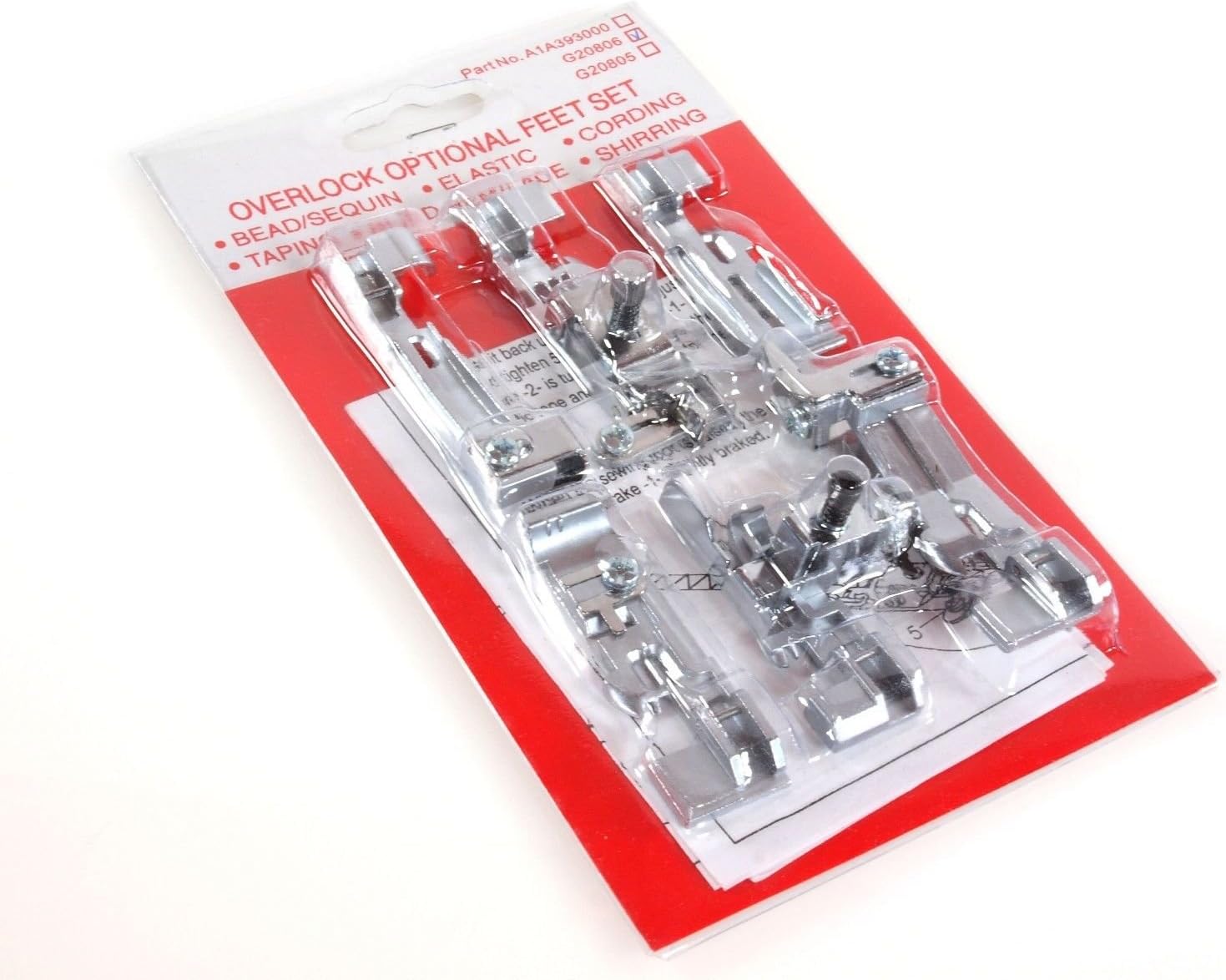 CHENGYIDA Overlock Optional 6 Feet Set - G20806 Elastic, Cording, Shirring, Bead Sequince