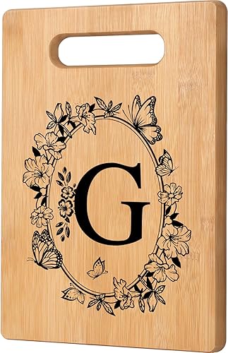 Personalized Cutting Board, Initial Christmas Birthday Gifts for Women Wedding