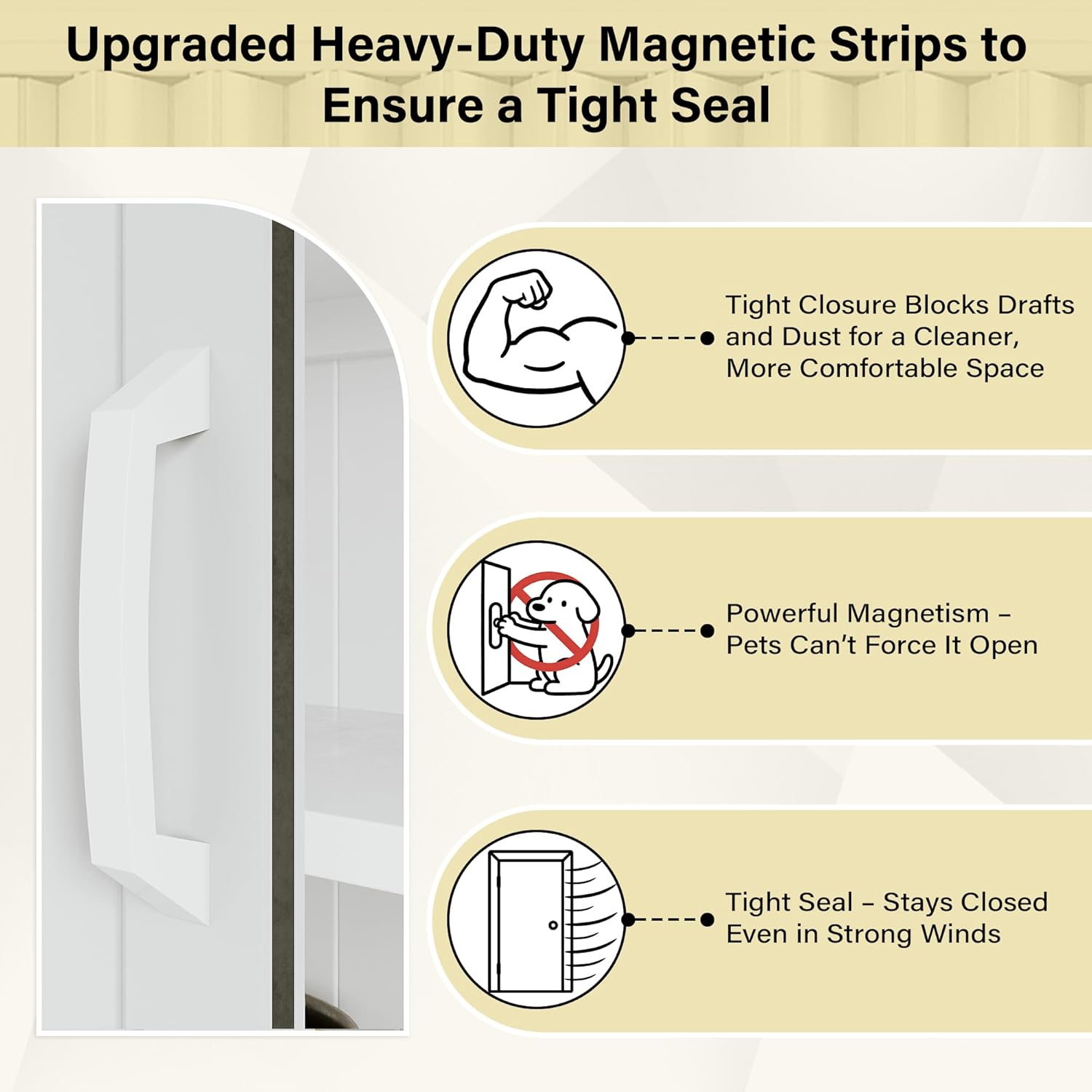 36" x 80" Enhanced Accordion Doors Interior with 3 Frosted Acrylic Panel, Accordion Door for Doorway Hardware Kit Included, PVC Interior Folding Doors with 2 Handles for Closet Bathroom Doorways