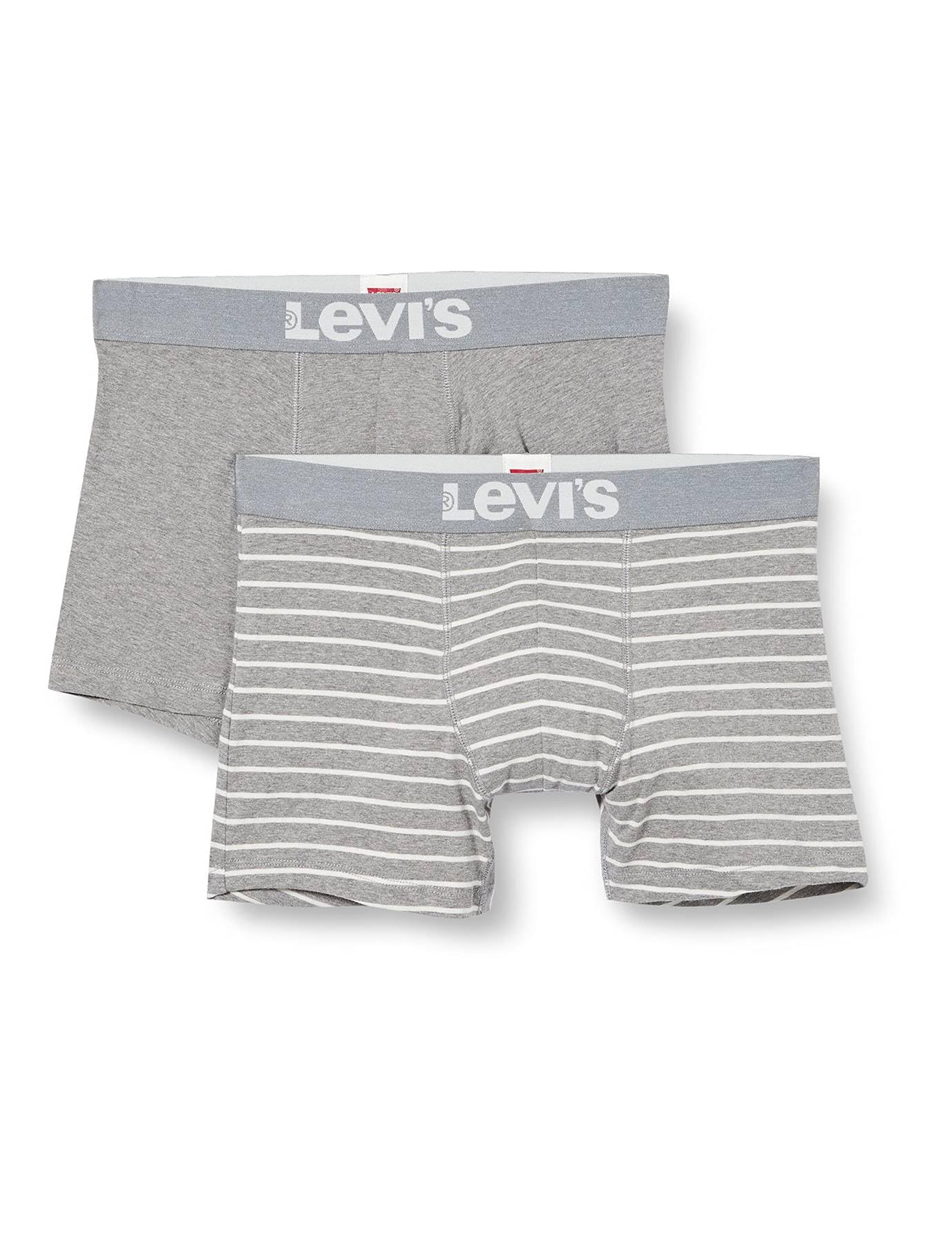 Levi's Men's Boxer, Middle Grey Melange, XXL (Pack of 2)