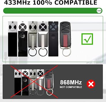2PCS Garage Door Opener Remote Control Compatible with Chamberlain 4 Channel 433.92 MHz, Garage Door Opener for TX2EV TX4EV TX2EVS TX4EVS TX2REV TX4REV TX4UNI TX4UNI TX4RUNI TX4UNIS