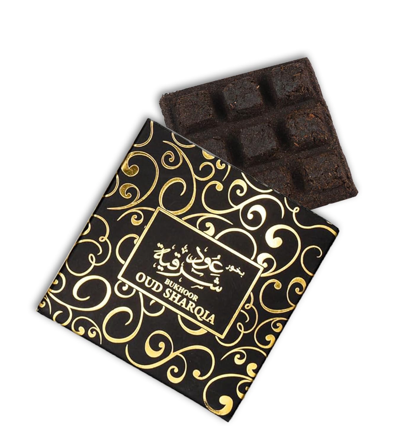 Bakhoor Oud Sharqia Arabic Incense Bricks - Long Lasting عود بخور | Exotic Woody and Musky Scent - Arabian Oud Rose Use on Frankincense Burner for Meditation and Relaxation - 40g (Pack of 01)