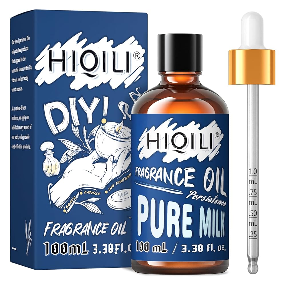 HIQILI Pure Milk Essential Oil 100ml - Gourmand Fragrance Oil for Diffuser, Laundry, Long Lasting Scented Oil for Soap, Bath Bomb, Candle Making 3.38 Fl Oz