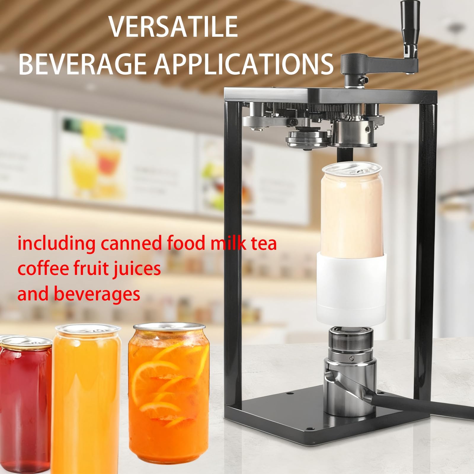 Manuelle Dosenversiegelungsmaschine für 330 ml, 500 ml, 650 ml Dosen, 5,6 cm Durchmesser, Lebensmittel- und Getränkeversiegelung für Getränke, Milch, Tee, Kaffee, Konserven