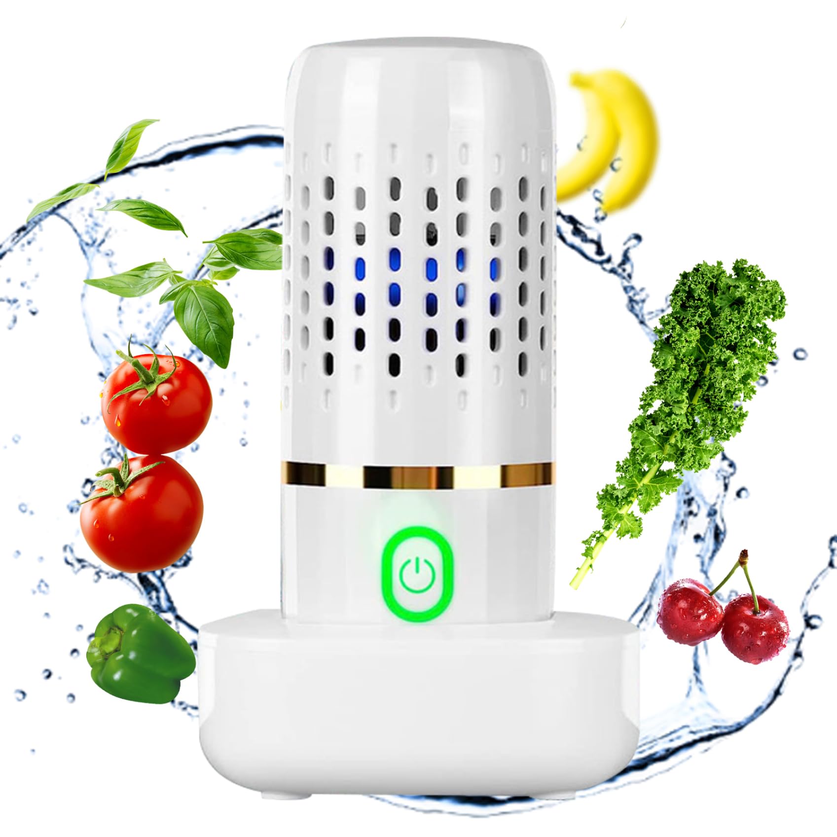 Syglawnd White Fruit Washer, Fruit Cleaner Portable Washer 4400Mah Waterproof And Veg Cleaner Wireless Washing Machine Datechable Food Purifier For Washing Fruits, Veggie Wash