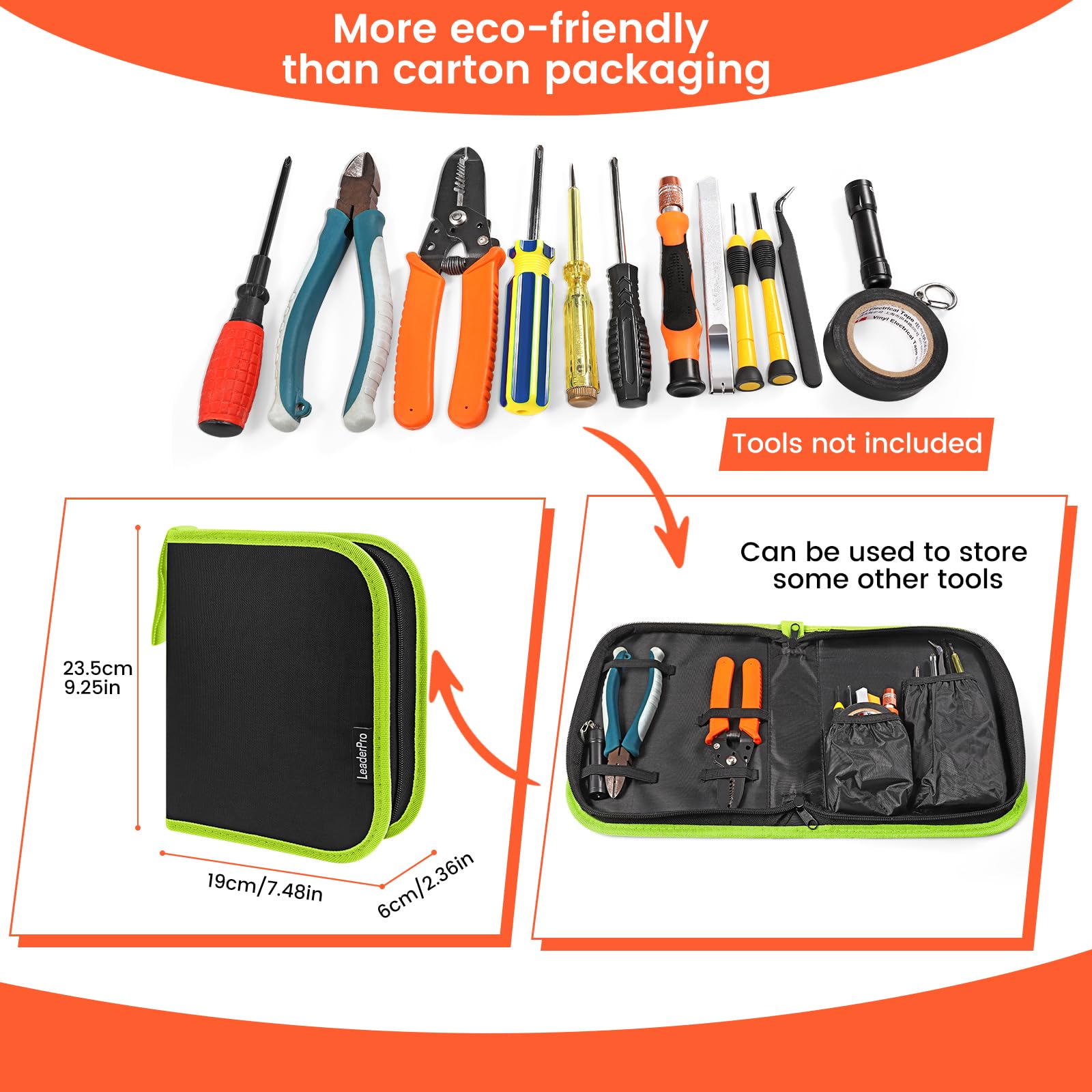 Pistolet à Colle LeaderPro avec une Trousse à Outil, 60W (Plus Efficace que 20W), 20pcs Bâtons de Colle 19cm*11mm, pour Bricolages/Loisir Créatifs/DIY, Noir