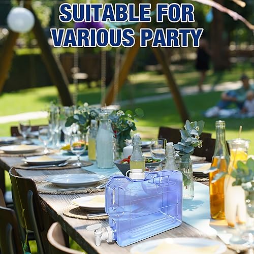 Miniatura 5 de Paquete de 2 dispensadores de agua para nevera con espita a prueba de fugas y mango práctico, dispensador de bebidas de plástico reutilizable, jarra