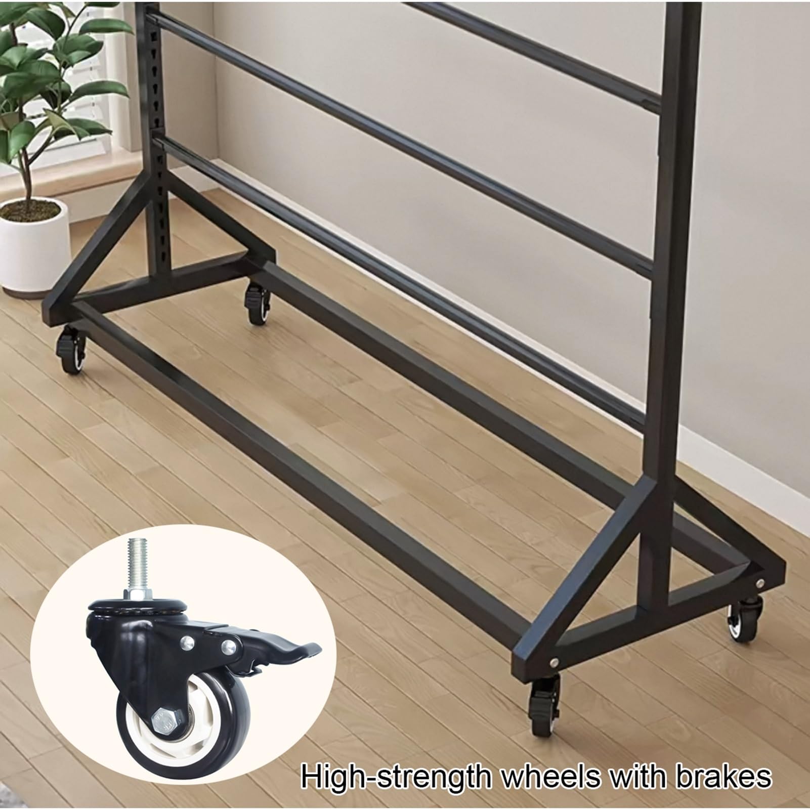 Generico Espositore per Tessuti Resistente, Supporto Mobile per cartellini Colorati per Tende, Organizer a 3 aste per Coperte, trapunte, Sciarpe, Asciugamani e tappetini - Gruccia in Acciaio commerci