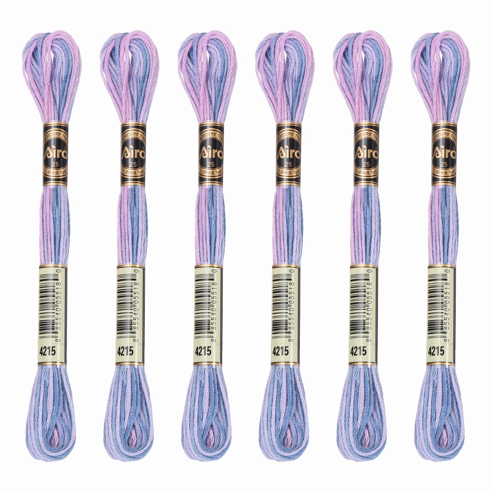 PATIKIL 6 Skeins Embroidery Floss, Polyester Embroidery Threads Bracelets String for Cross-Stitch Hand Embroidery, Pink Purple — image 1