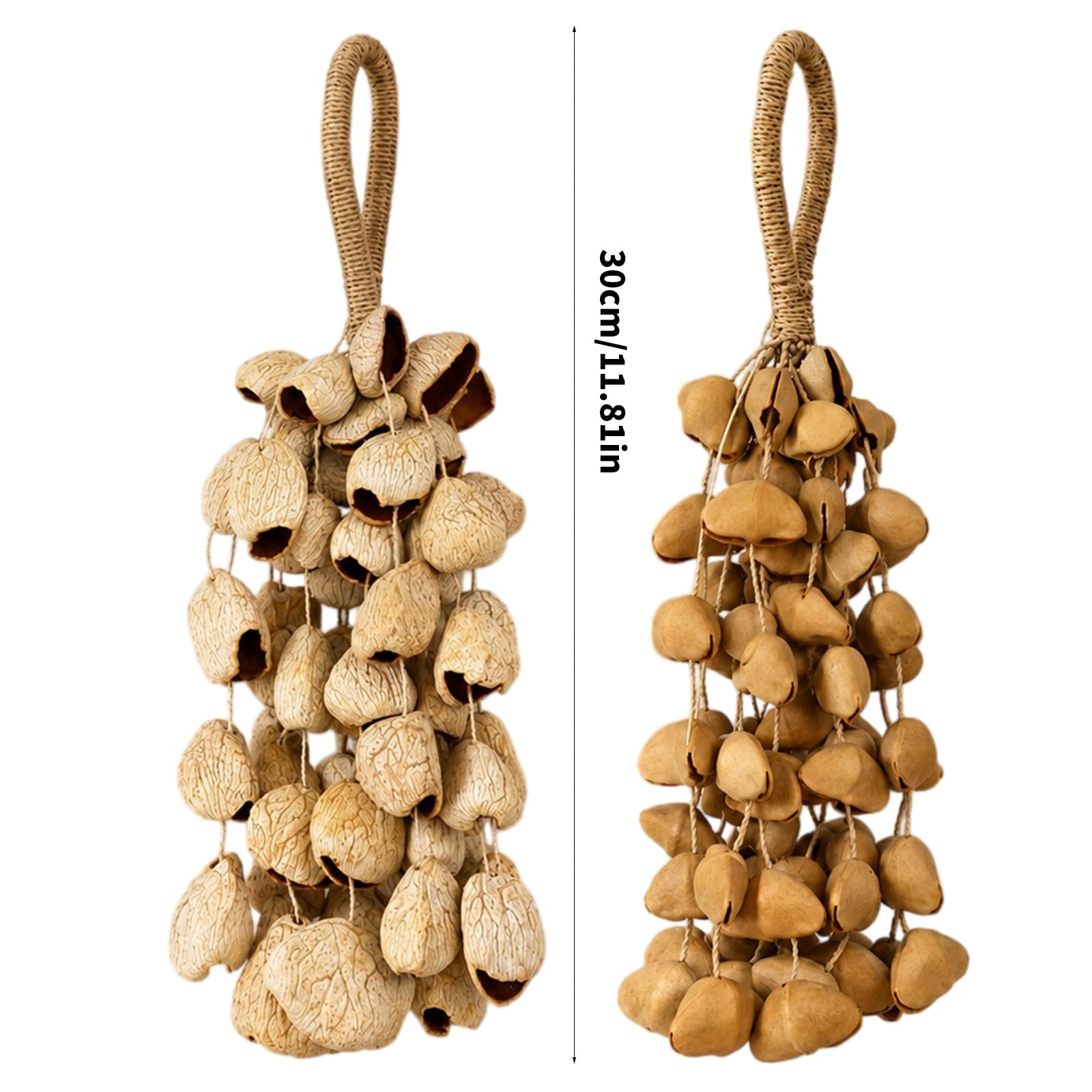 Campanelli a vento compatti leggeri con guscio di frutta naturale per musica da viaggio strumenti a percussione per musica da viaggio strumenti a percussione da giardino all'aperto