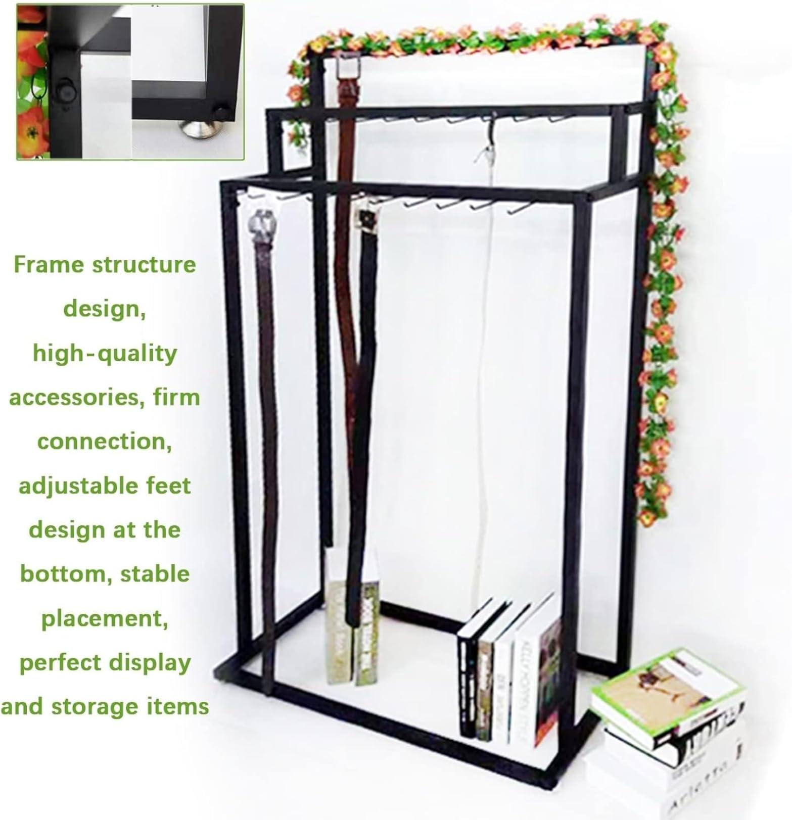 Gürtelrollständer für Einzelhandel, Kleidung, Bodenständer, Aufbewahrungs-Organizer für Gürtel, Krawatten, Schmuck und mehr – vielseitige Display-Lösung