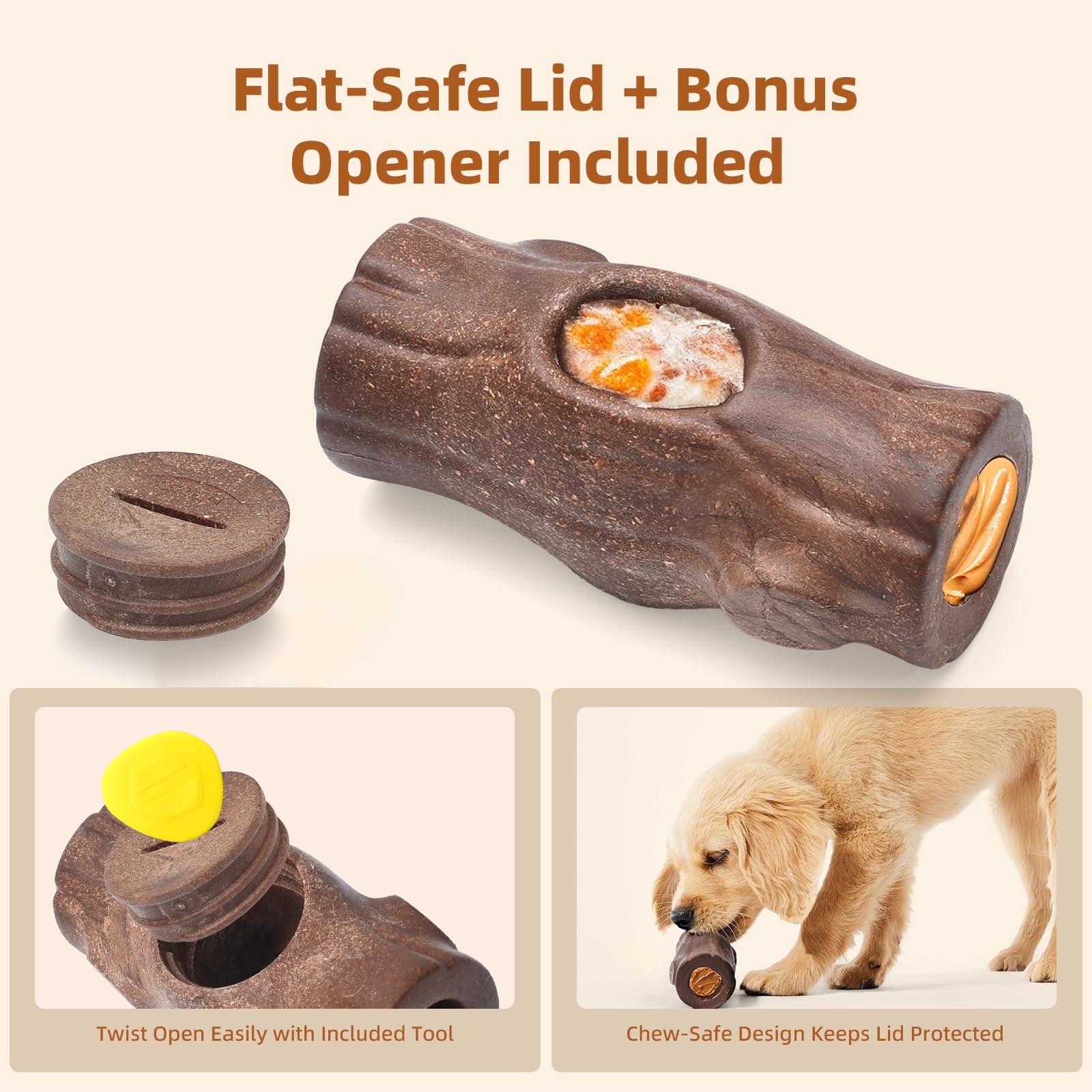 2 Stück Hunde-Leckerli-Spielzeug, gefrierbares Hundespielzeug mit gefrorenen Leckerli-Formen und Erdnussbutter-Rillen, Anreicherungsspielzeug für Hunde, Freeze Bone Kauball für mittelgroße