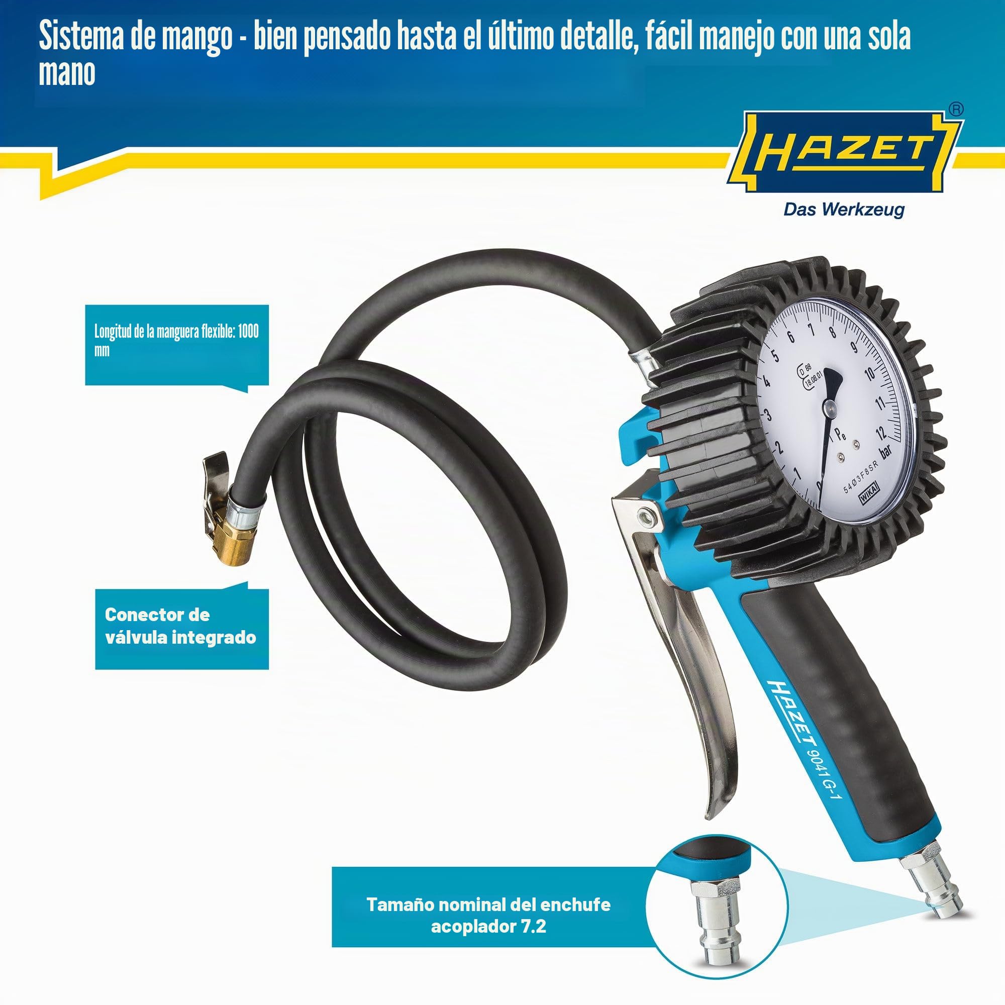 HAZET 9041G-1 Pistola inflado neumaticos Pistola de inflado Pistola para inflar ruedas Pistola para inflar
