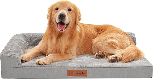 Camas ortopédicas para perros grandes, camas de espuma viscoelástica para perros de tamaño grande, funda extraíble lavable, parte inferior