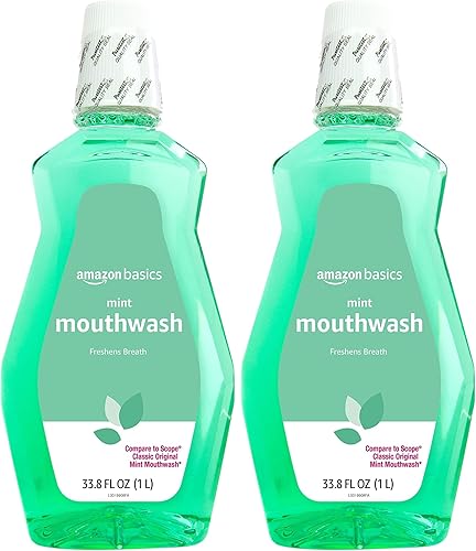 Miniatura 8 de Tienda Basics Enjuague bucal Fresh Breath, menta, 33.8 onzas líquidas, (anteriormente Solimo)