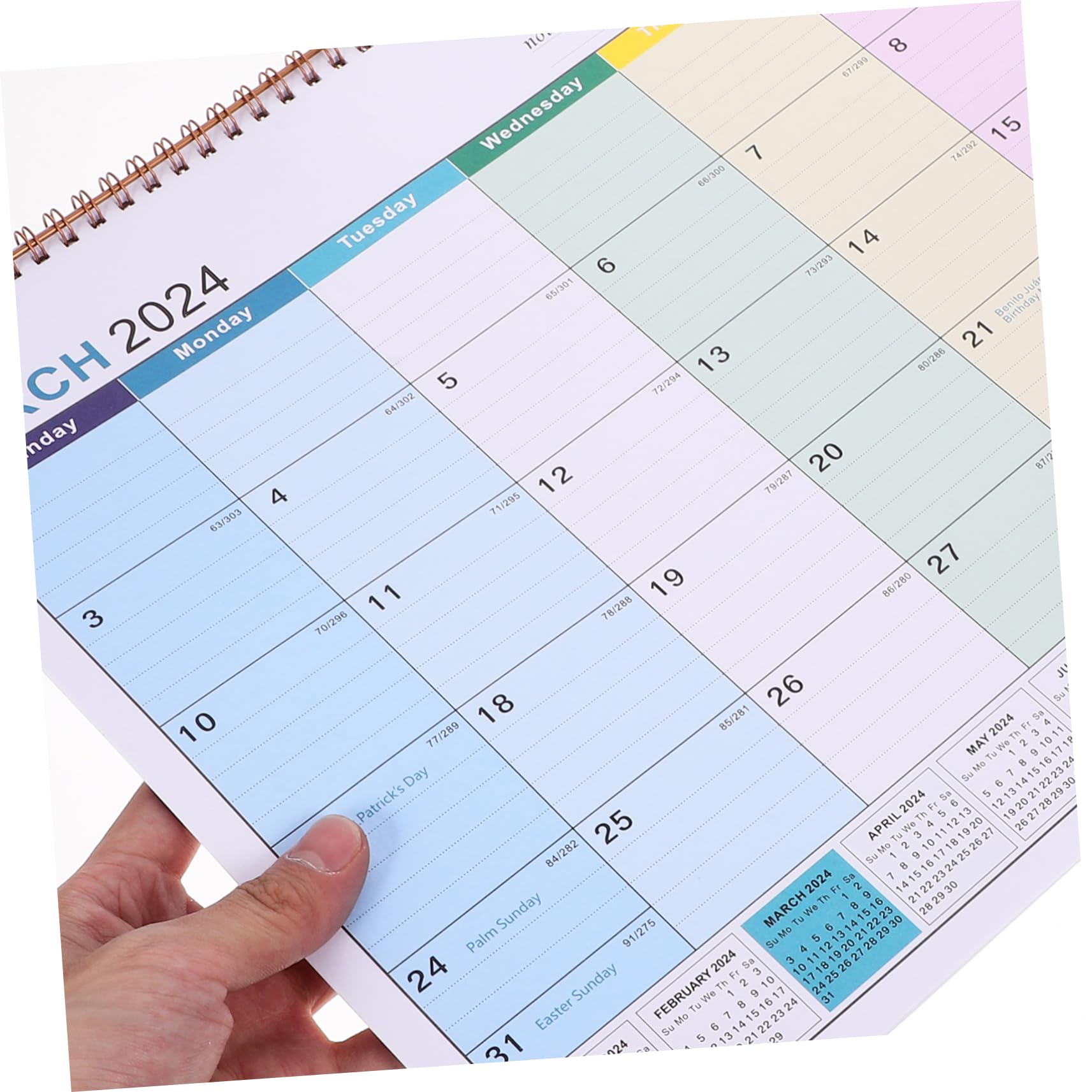 TEHAUX 2pezzi Calendario Da Muro Mensile Inglese Design Semplice e Pratico Per Casa e Ufficio Calendario Per Uso Quotidiano Facile Da Appendere e Scrivere Note