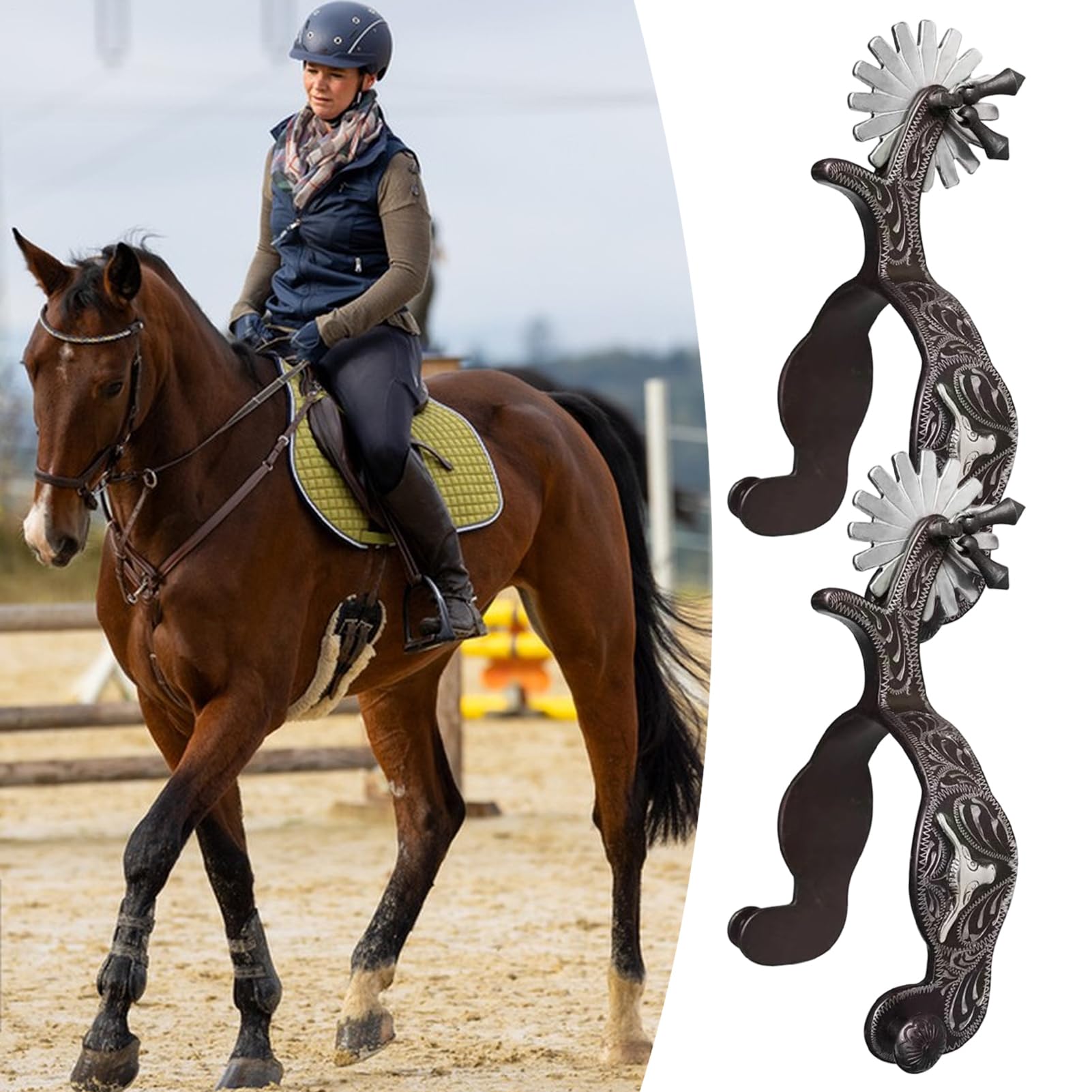 Western Attrezzature per Competizioni Equestri | Cowboy In Metallo Per Salto Ostacoli Lavoro Ranch Addestramento Equestre Gare Competitive Allevatori Addestratori