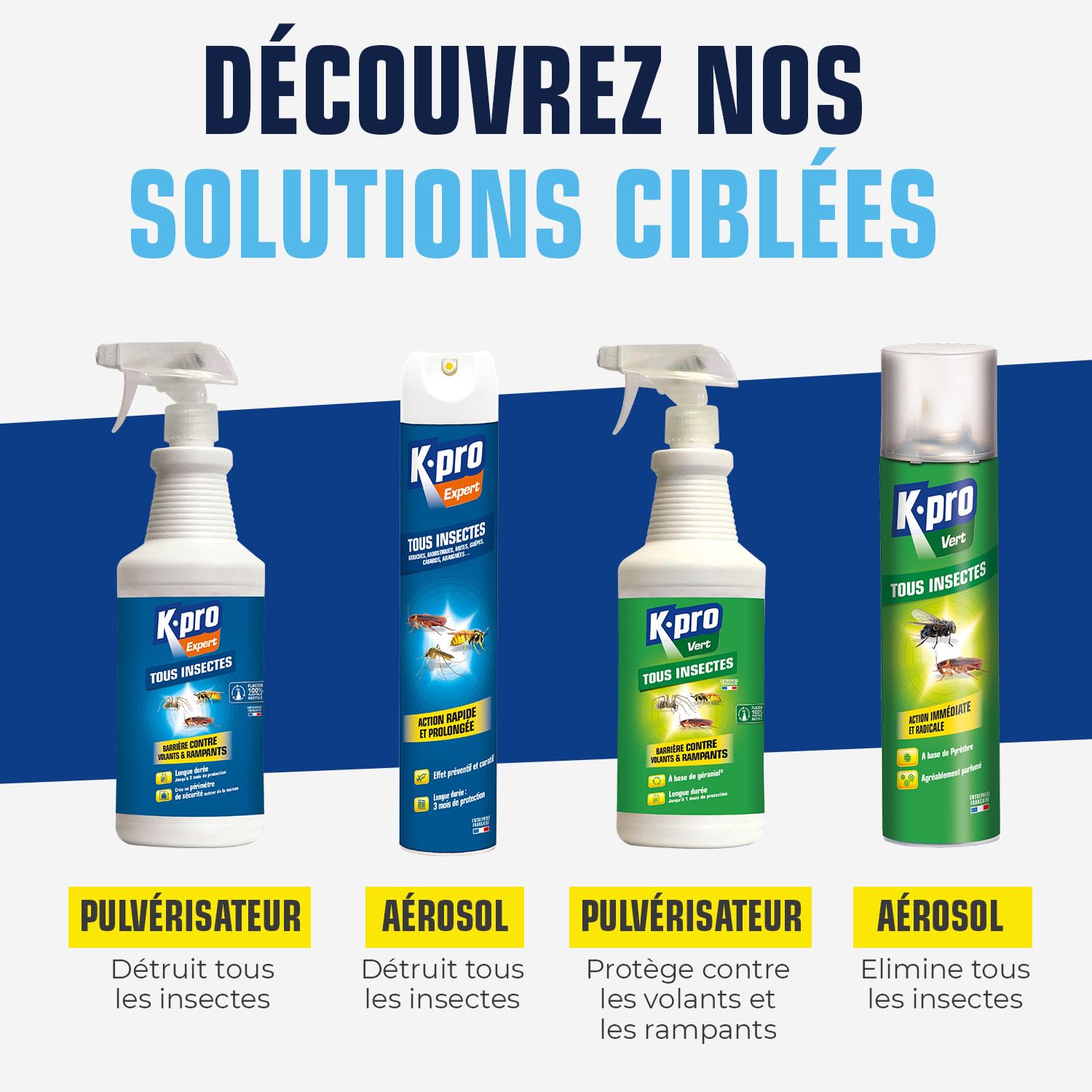 K.PRO Vert Pulvérisateur Barrière tous Insectes Volants et Rampants - Curatif et Préventif - S'Applique Sur Textiles et Surfaces Lavables* - Technique Professionnelle - 1L - Protection 1 mois
