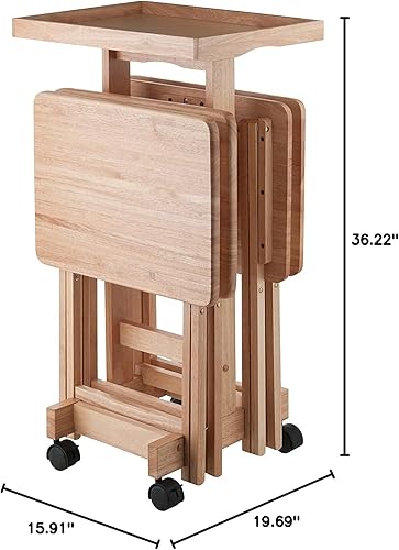 Miniatura 3 de Isabelle - Juego de mesa de aperitivos de 6 piezas, portátil, diseño elegante para sala de estar y dormitorio, plegable y ahorro de espacio,