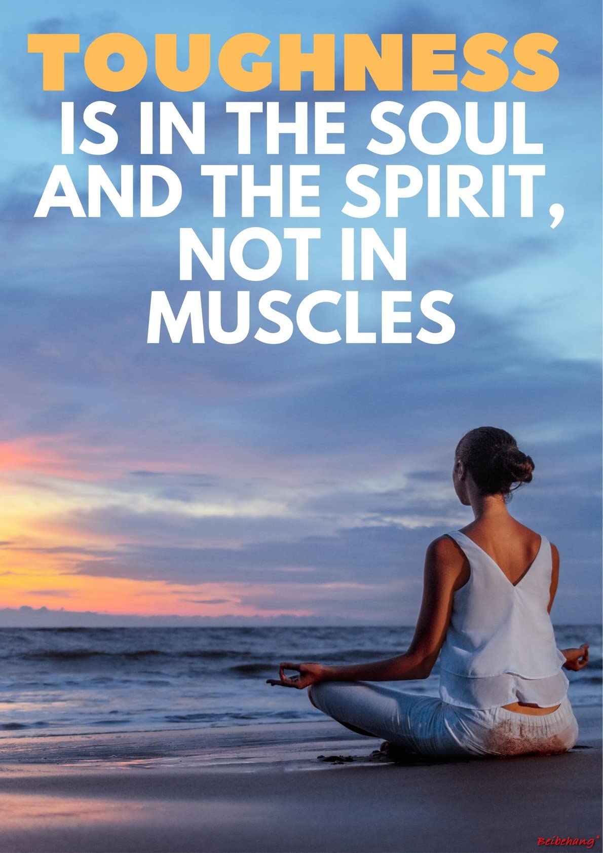 BPK0065 Toughness is in The Soul and The Spirit Not in Muscles HD Self Adhesive Gym Fitness Motivational Wall Sticker Poster-image-5