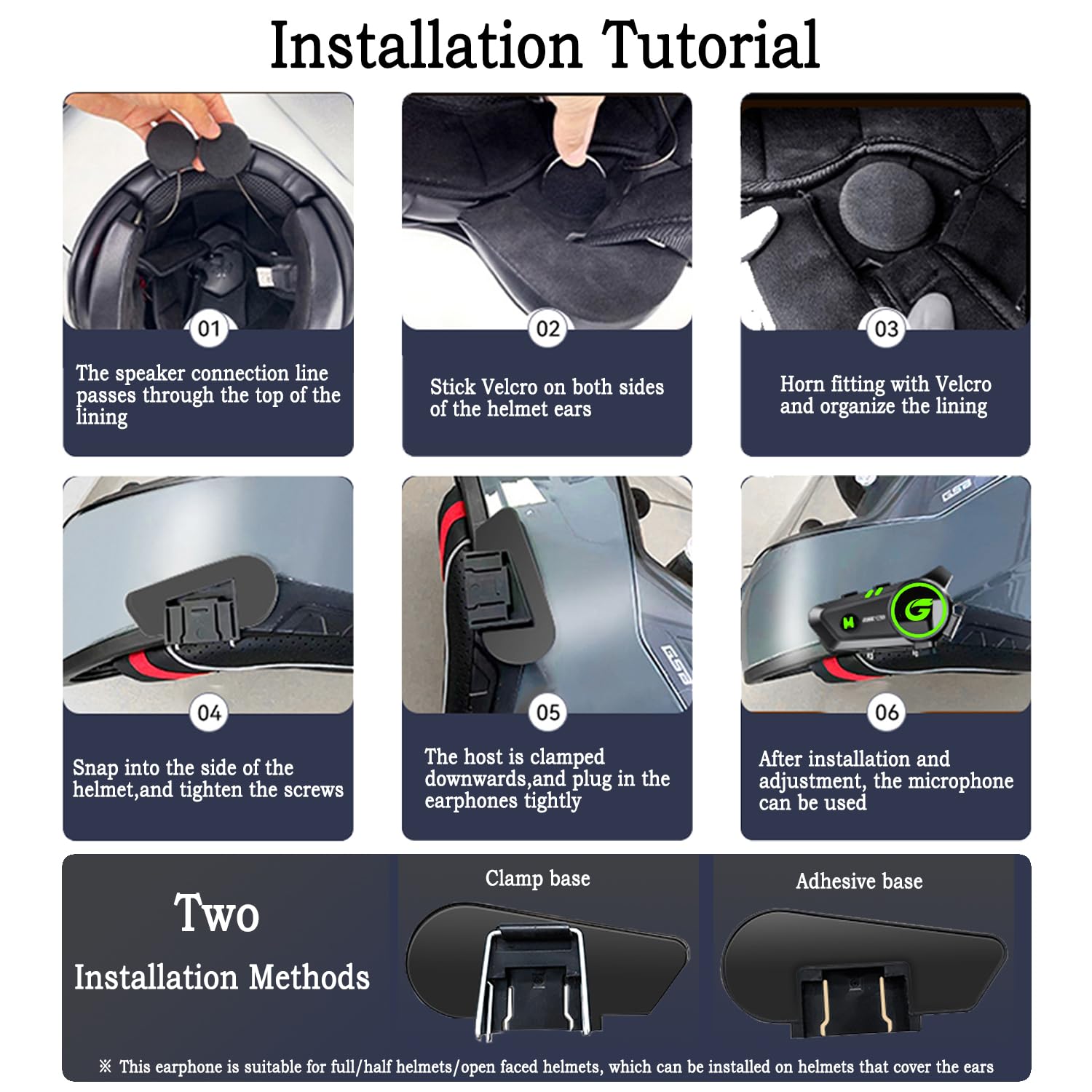 C50 Interfono Moto, Interfono Moto Bluetooth con Riconnessione Automatica, Casco Moto Auricolare con Risposta Automatica/Controllo Vocale/Impermeabile IP67(1Pack)