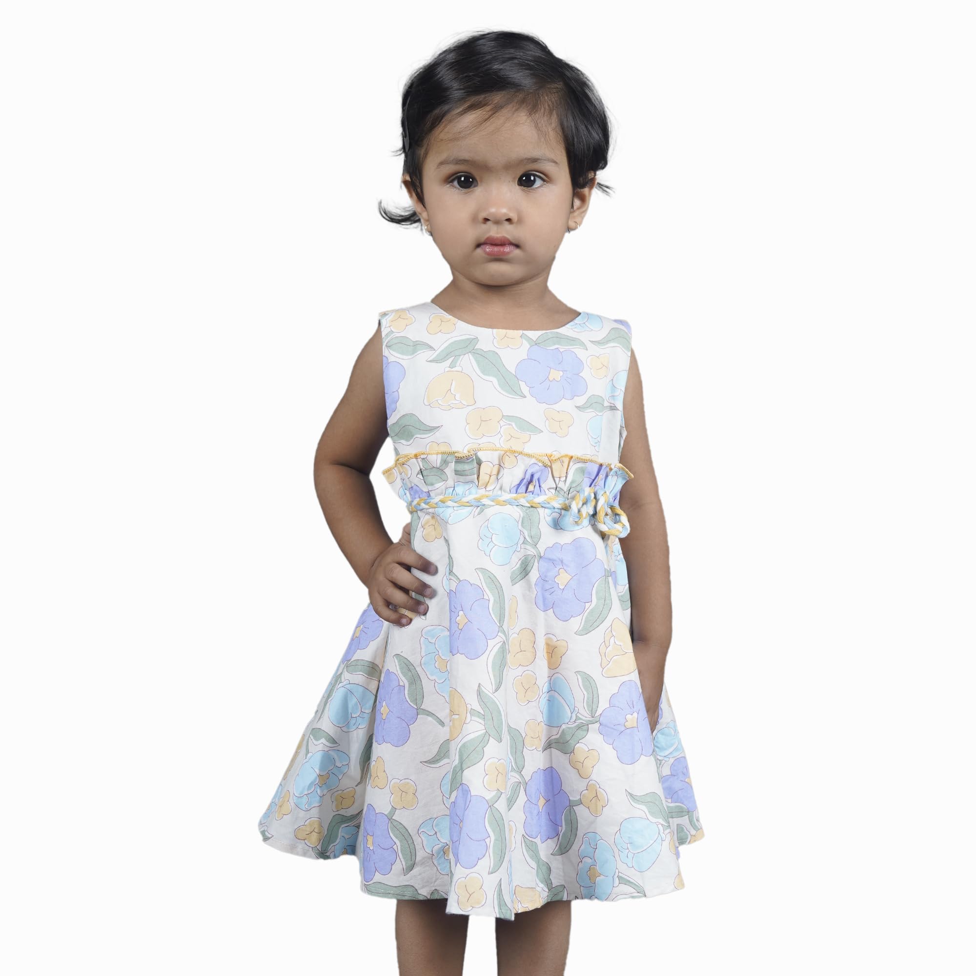 BLUEAGE Baby Girls Frock - Regular - Sleeveless - Multicolor - 3-4 Years - ZA001171-image-17