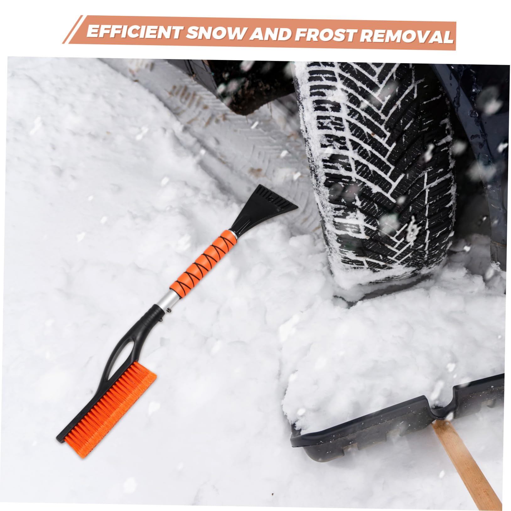 Cabilock 2pezzi Raschietto per Neve Estensibile per Auto Raschietto per Ghiaccio Resistente per Parabrezza e Finestre Auto Dispositivo Multifunzionale per Rimozione della Neve