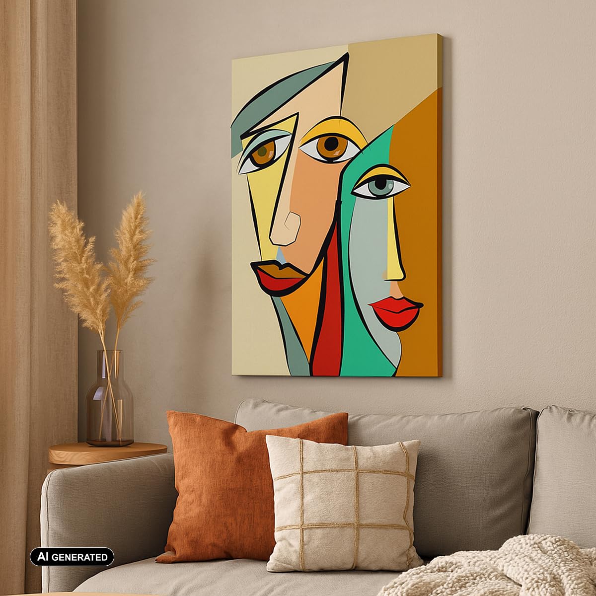 Lienzo Decorativo 80x120 cm Moderno Vertical Abstracto Personas - 6184