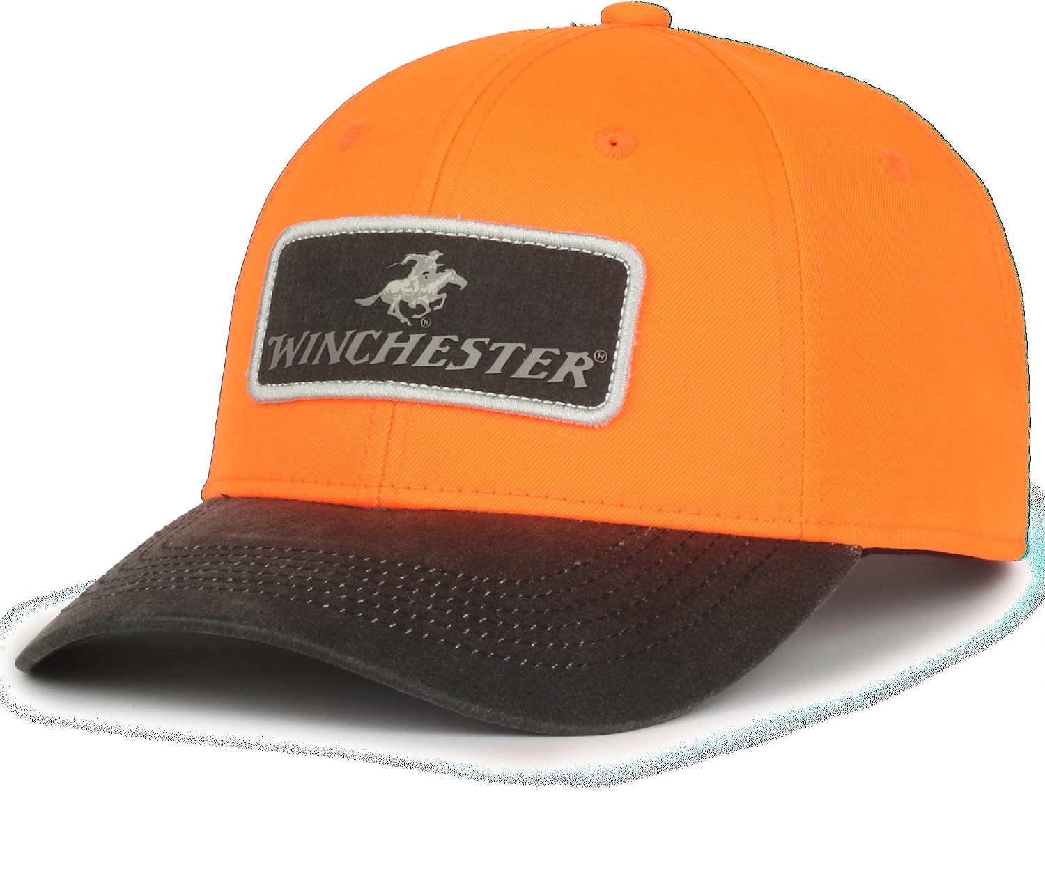 Winchester Running Horse Logo Hat, Blaze Orange, Black Bill
